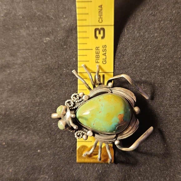 NWOT Marc Begay SS Masterpiece Carico Lake Turquoise Spider Pendant/Brooch - Picture 10 of 10